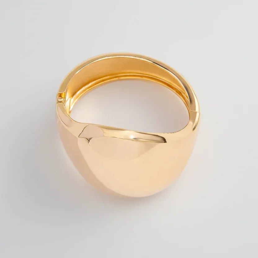 Bracelete Aro Aberto Acabamento Polido Lenogue Ouro